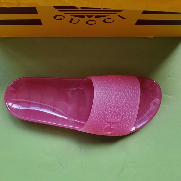 NIB Gucci x Adidas platform rubber slide sandals - IT 39/US 9 - Picture 3 of 5